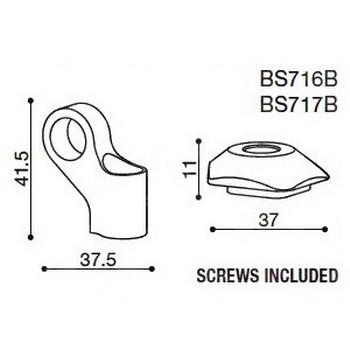 Závitová redukce BS717B pro zpětná zrcátka RIZOMA pro motocykly DUCATI Multistrada 1200/S - Pravá strana, černá  (1sada)